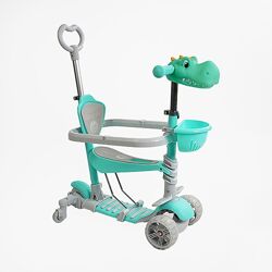 Самокат 5в1 Best Scooter, з додатковими колесами, захисний бампер