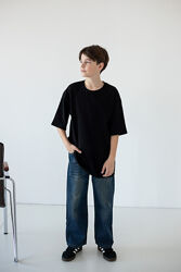 Футболка підліткова Oversize чорна