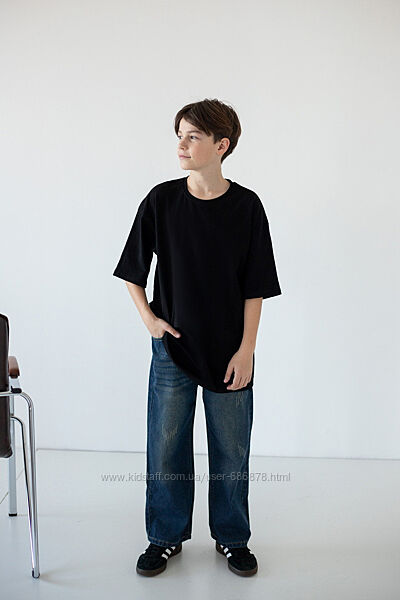 Футболка підліткова Oversize чорна