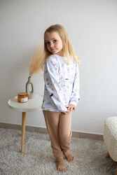 Піжама для дівчаток темно-бежевий зайчики