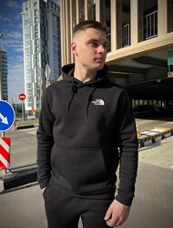 Зимний худи на флисе The North Face в чёрном цвете Размерная сетка