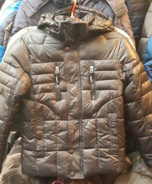 зимние куртки для мальчиков. 146-158р. холлофайбер. в сером цвете. 2 модели