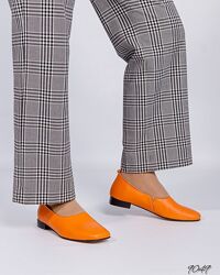 Туфли стильные, натуральная кожа, оранж