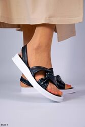 Босоножки MK, натуральная кожа, черные