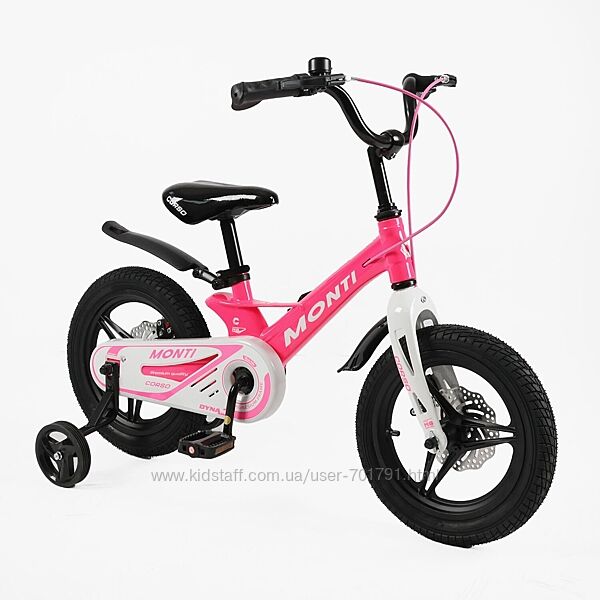 Велосипед легкий магниевый Corso MONTI 14, 16, 18 д дисковые тормоза 