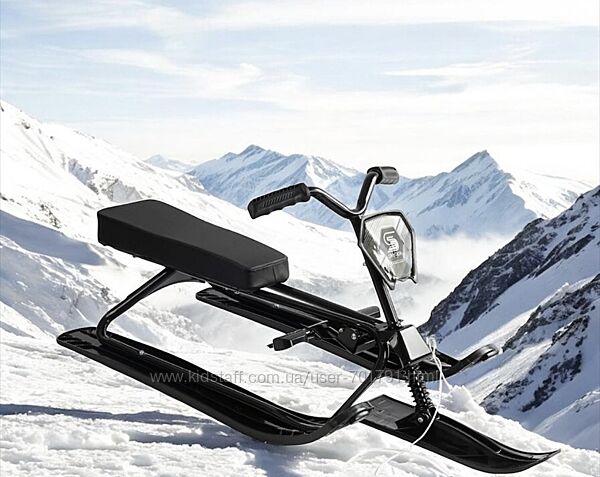 Детский  снегокат снегоход с рулем Skyper санки с рулем