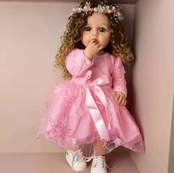 Велика вінілова лялька ручної роботи в платті Reborn Baby Doll зі справжнім