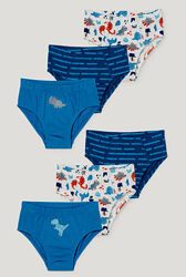 98-104,122-128. Трусы Динозавр в комплекте 6 шт C&A. В наличии