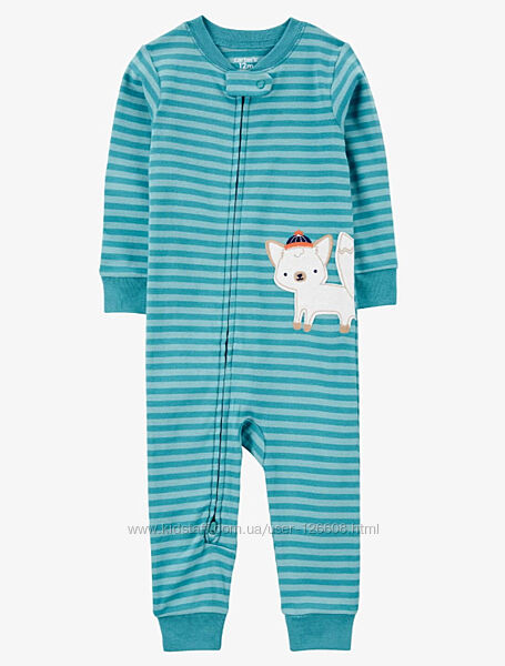 2т,3т,4т,5т. Пижама комбинезон без стоп из хлопка Carters