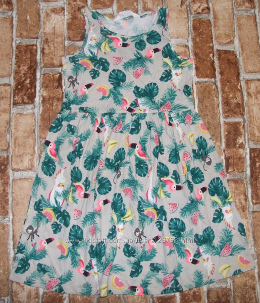 хлопковое платье сарафан девочке новое  4 - 10 лет H&M яркие летние 