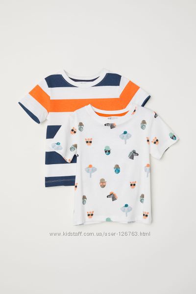 новая хлопковая футболка мальчику  Н&М  трикотаж 1 - 8 лет