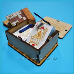 Карты пасьянсные mini в деревянной шкатулке