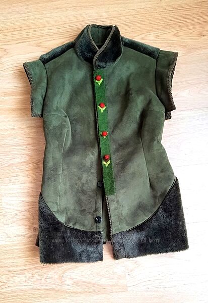 Жилет кожушок хутряна безрукавка кептарик жилетка замшева