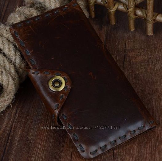 кошелек натуральная кожа восковая пропитка бумажник портмоне 