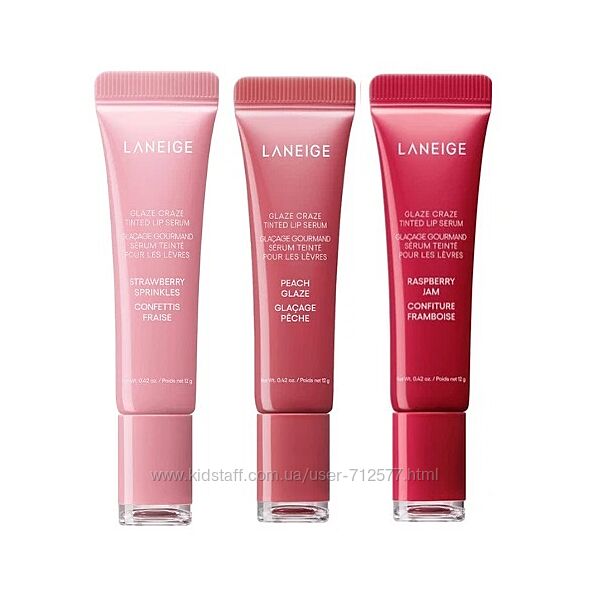 LANEIGE Glaze Craze Tinted Lip Serum тонированная сыворотка для губ 12мл
