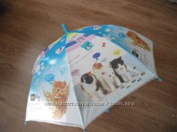 Зонт трость детский с котиками Cat Baby полуавтомат, диаметр купола- 80 см