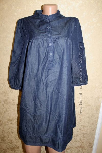 42 eur. H&M Know стильное джинсовое платье - туника. Состояние нового  Длин
