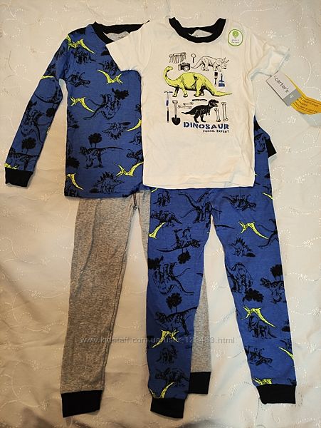 Хлопковые пижамки для мальчика на 4 годика набор из 2-х шт Carters Америка