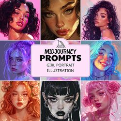 CreativePromptsStore Prompts for Aesthetic Girl Portrait. Пастельные 