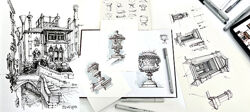 Екатерина Пластинина Marker School Bella Grafica Архитектурный скетчинг 