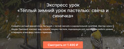Мария Павлова Тёплый зимний урок пастелью свеча и синичка 2025