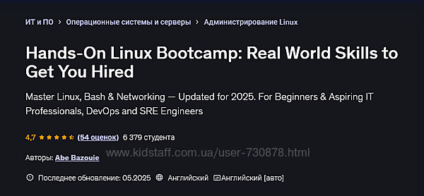 Master Linux Admin For DevOps & SRE с нуля до трудоустройства 2025