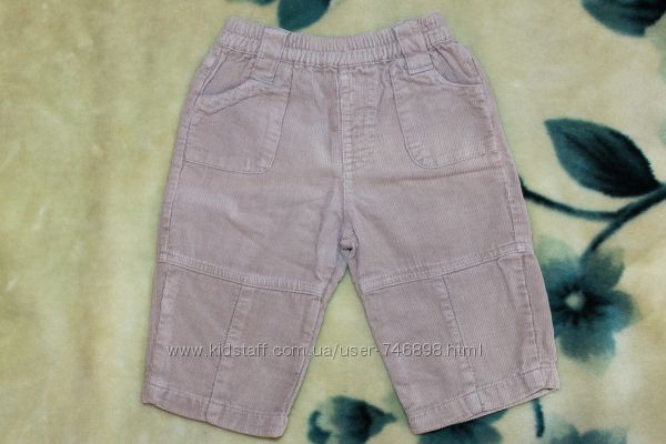 Вельветовые штанишки, штаны, брюки ТМ BHS Bambini, р. 3-6 мес. р. 68 см, бе