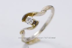 Золотое кольцо 585 с бриллиантом 0, 112карат
