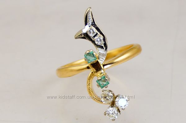 Золотое кольцо 583 с бриллиантами 0, 42 карат