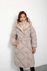 Пальто зимове Барбарa стьогане для дівчинки 128, 146см