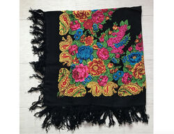 Большой платок шаль с китицами. Шерсть. Новое. 160х160