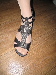 акция, сандалии черные натуральная кожа, тм Tamaris, Германия, р.38