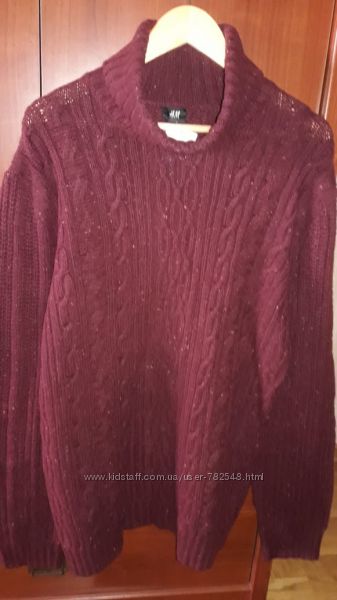 Новый свитер бордового цвета H&M размер ХЛ