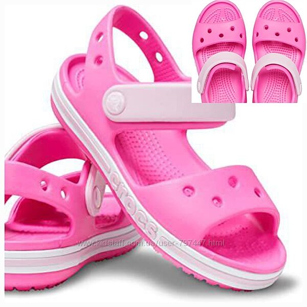 Розовые сандалии босоножки Crocs Крокс р. J 3, р.34 - 35.