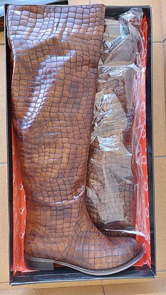 Сапоги женские демисезонные Aquamarin, высокие, крокодил. кожа, р. 40