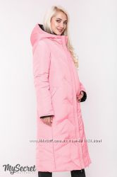 Стильное зимнее двухстороннее пальто для беременных TOKYO, розовое с черным