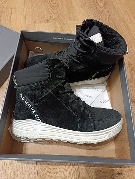 Зимові чобітки Ecco Gore tex 35 р 23 см зимние ботинки сапоги сапожки