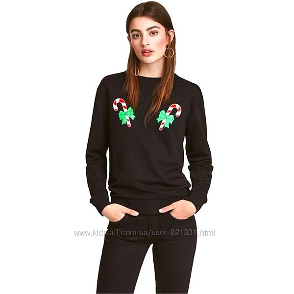 Новогодняя кофта реглан h&m 