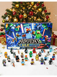 Новогодний адвент календарь Лего Майнкрафт на 24 окошка. Minecraft