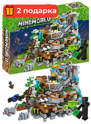 Огромный Лего Майнкрафт Горная пещера, 1089 деталей и 2 ПОДАРКА. Minecraft