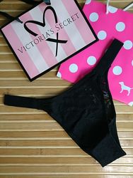 Трусики кружевные с высоким вырезом Pink Victorias Secret