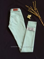 Мятные джинсы супер-скинни regular Fuga, размер 26-32