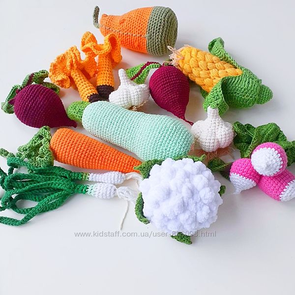 Вязаные овощи и фрукты