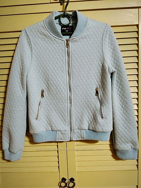Жіночий бомбер FB Sister розмір XS, на блискавці, світло блакитний,