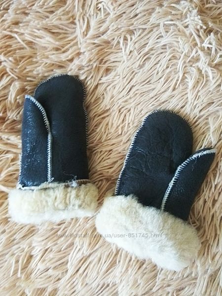 Варежки овчина кожа