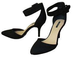 Босоножки женские замшевые черные на каблуке Forever 21 размер 40, UK7