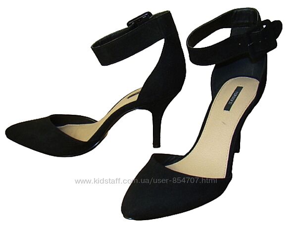 Босоножки женские замшевые черные на каблуке Forever 21 размер 40, UK7