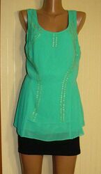 Блузка женская нарядная маечка зеленая Next Размер 50 L, UK16