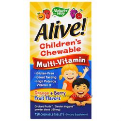 Детский жевательный мультивитамин Nature&acutes Way, Alive Nature Way 