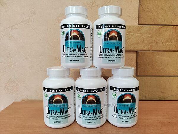 Магній Ультрамаг  Source Naturals, Ultra-Mag , 60 таблеток